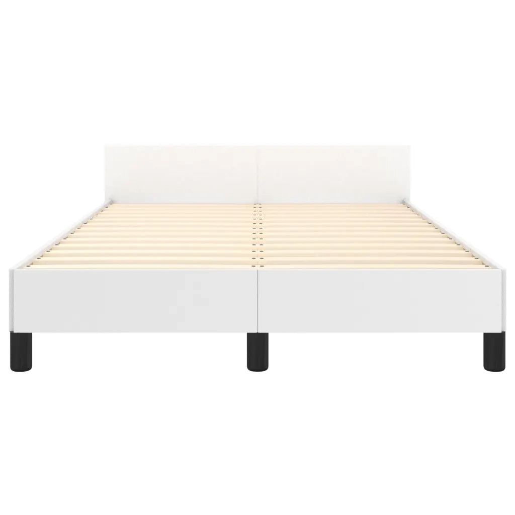 Letto matrimoniale | Letto per adulti | Giroletto con Testiera Bianco 120x200 cm in Similpelle