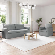 Divano 2 pcs Grigio chiaro 196 x 82 x 85 cm Tessuto