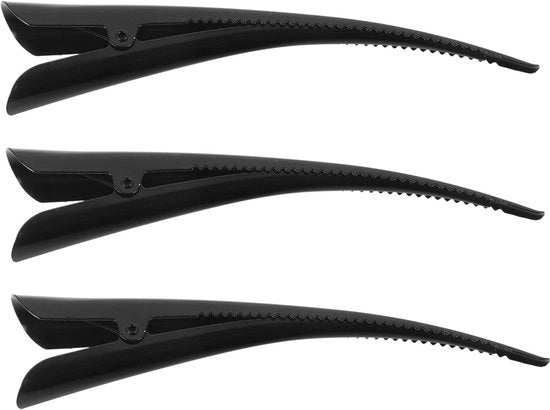 Spazzola per Capelli con Antiscivolo - Clip per Capelli - Acciaio Inossidabile - 3 Pezzi - Lunghezza 13,5 cm - Spazzola per Capelli con Fermo Capelli