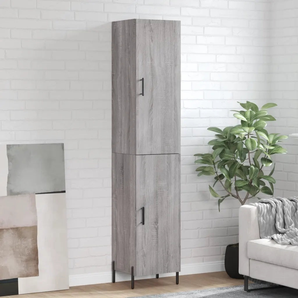 Credenza | Madia | Buffet da pranzo | Armadio da pranzo Grigio Sonoma 34,5x34x180 cm in Legno Multistrato