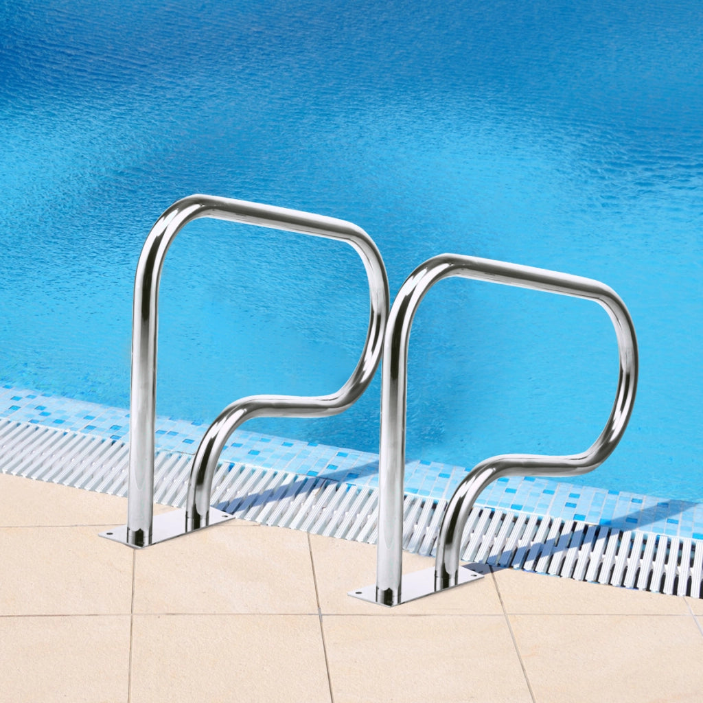 Corrimano per piscina in acciaio inox con piastra di base, Corrimano ideale per spa stadio Argento