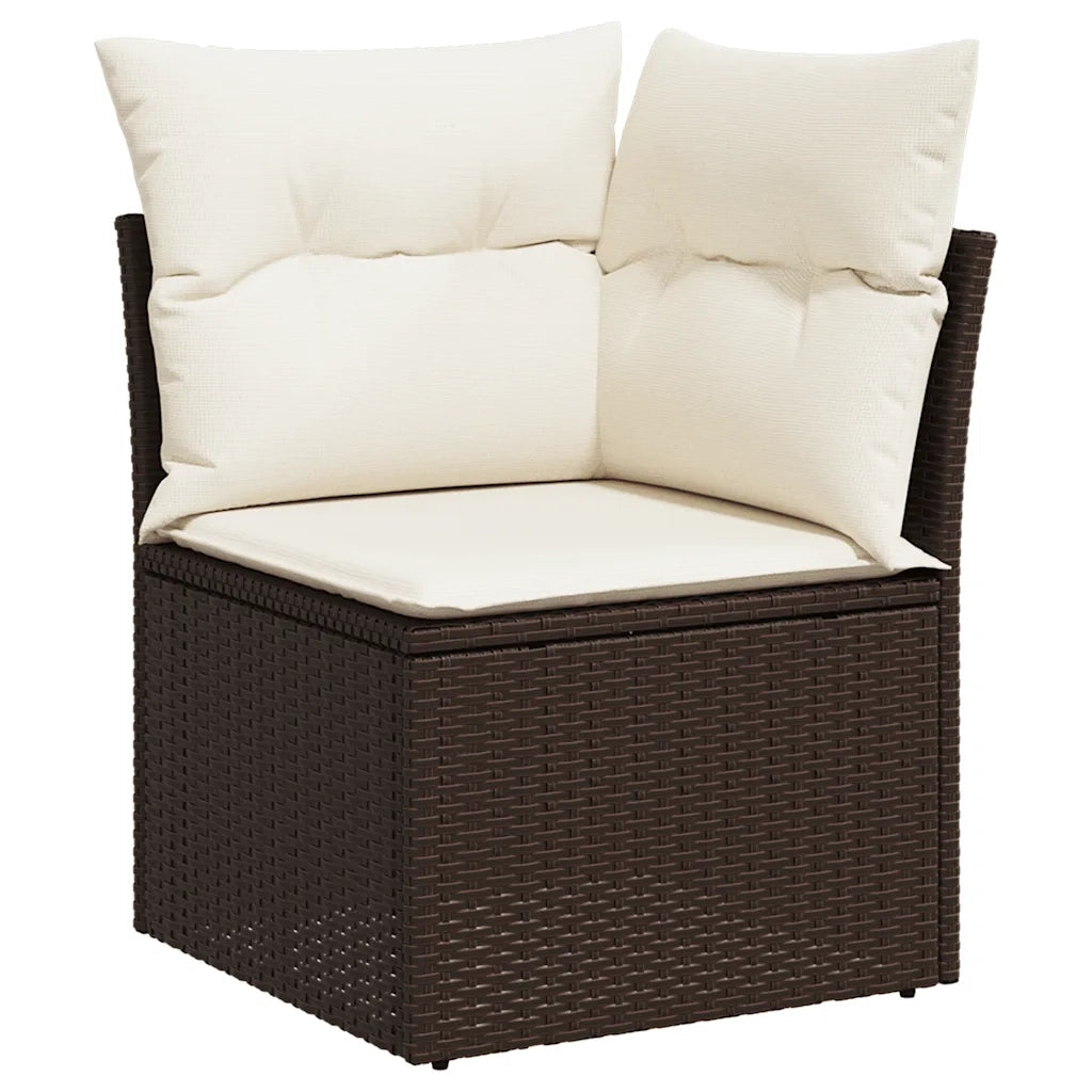 Set Divani da Giardino 8 pz con Cuscini Marrone in Polyrattan 3269333