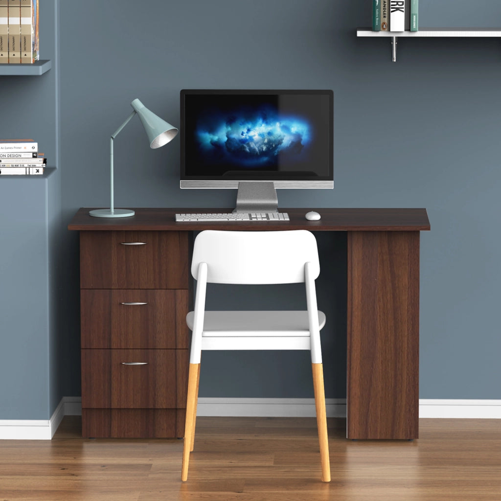Scrivania con cassetti e ripiani ¨C zephmum ¨C noce 120x50 cm