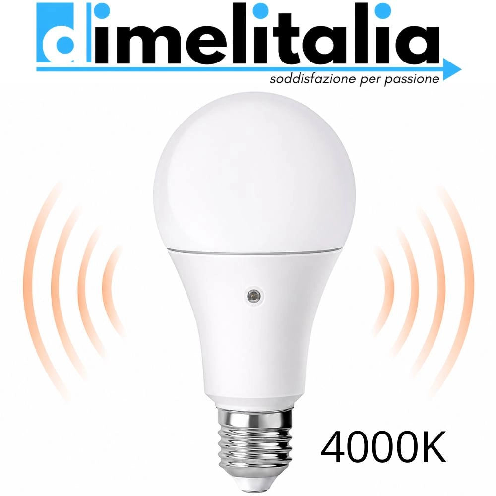 Lampadina led goccia a60 e27 9w 4000k 810lm con sensore crepuscolare *** numero pezzi 5, confezione 1