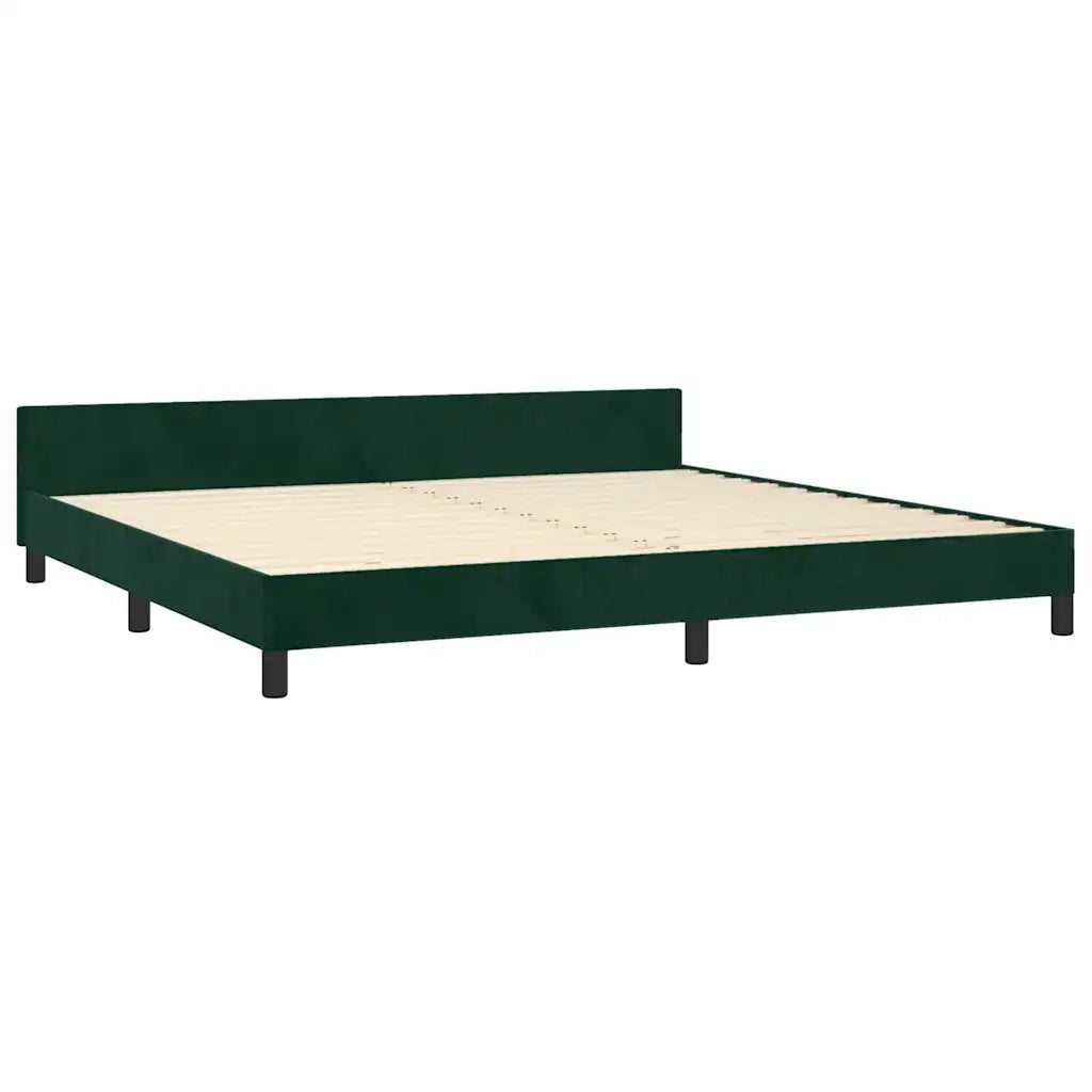 Letto matrimoniale | Letto per adulti | Giroletto senza Materasso Verde Scuro 200x200 cm in Velluto