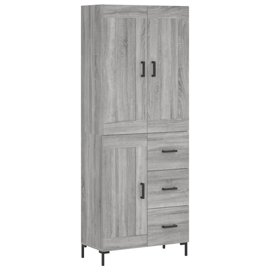 Credenza Grigio Sonoma 69,5x34x180 cm in Legno Multistrato 3200007