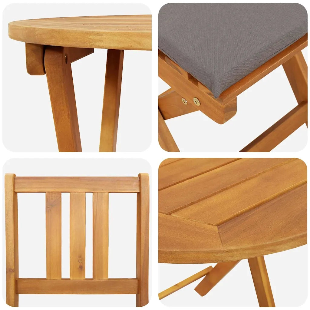 Set bistrot 3 pcs Olio Naturale Legno di Acacia Massello 4105514