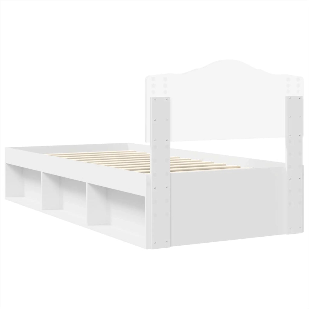 Letto singolo | Letto per adulti | Struttura del letto Bianco 100 x 200 cm Pino massello