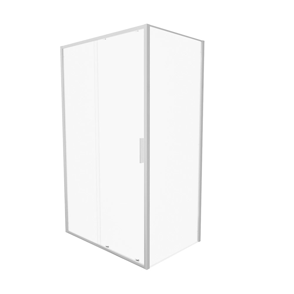 Box doccia slim 90x130cm con porta scorrevole e parete fissa profili cromati e vetro 6mm opaco h190| Portofino