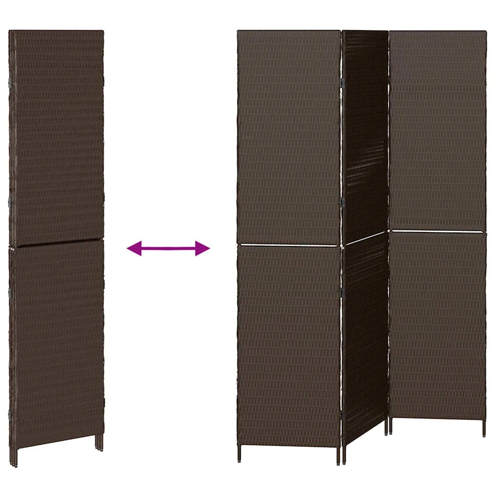 Divider per stanze Marrone 146 x 180 cm polyrattan 42003669