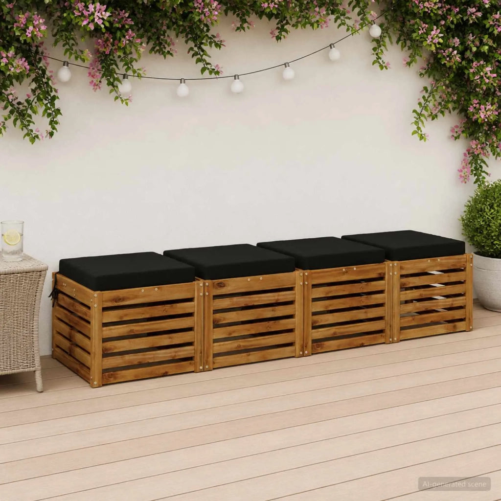 Cuscini per Sedia in 4 Pezzi SOEST 4 pz 100% Poliestere Nero 944397