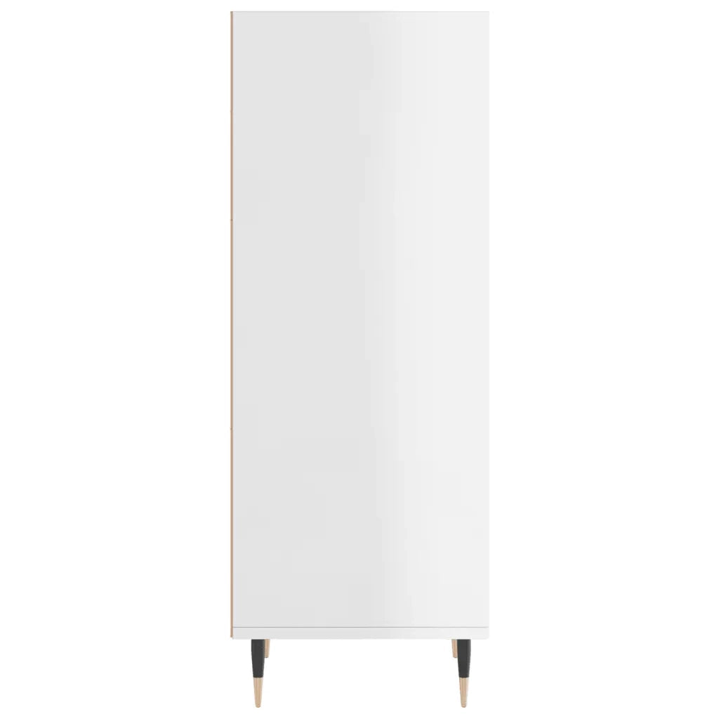 Credenza Bianco Lucido 34,5x32,5x90 cm in Legno Multistrato 828710