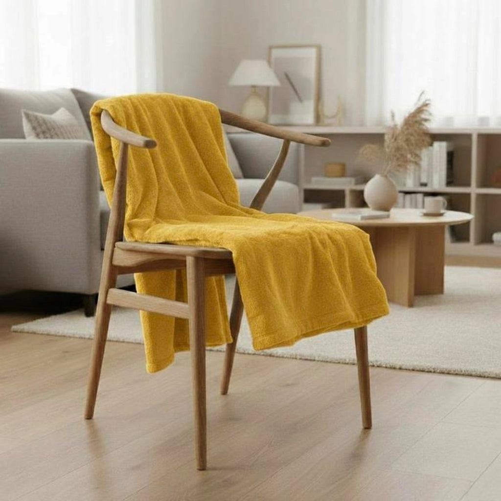 Coperta a quadri gialla 130x160cm MINNOR
