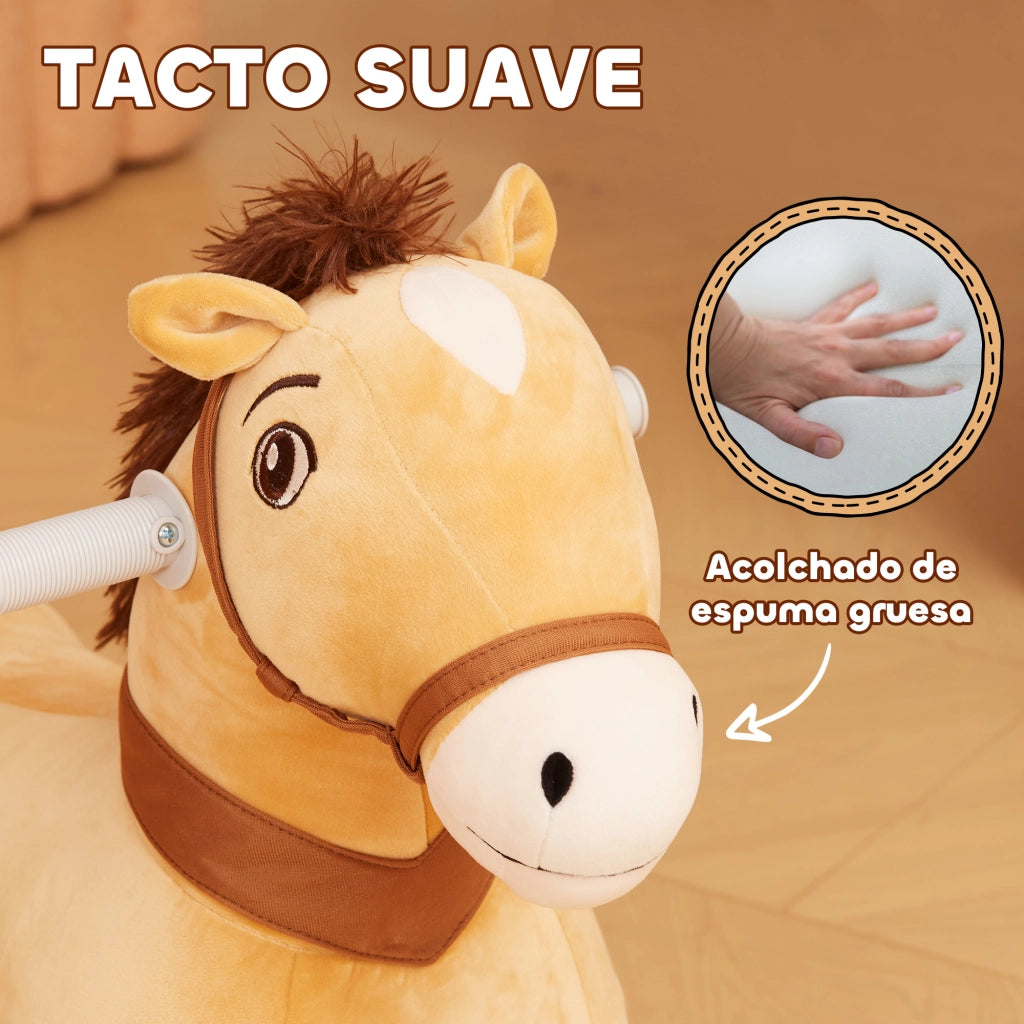 Cavallo Elettrico per Bambini 18-36 Mesi ¨C Xylo ¨C 6V con Musica Marrone 69x34x53cm