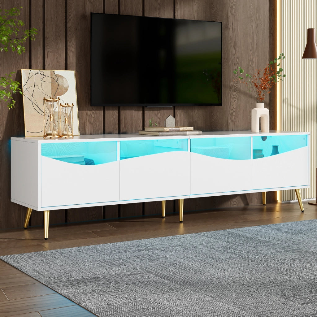 Cassettiera per TV bianca in MDF lunghezza 180 cm