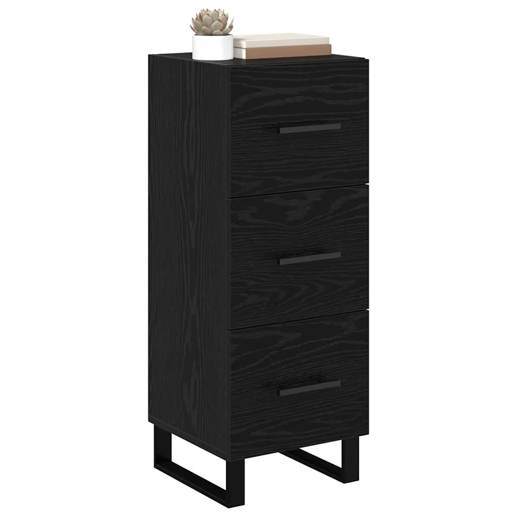 Credenza con Cassetto-Buffet-Armadio da cucina Rovere Nero 34,5 x 34 x 90 cm