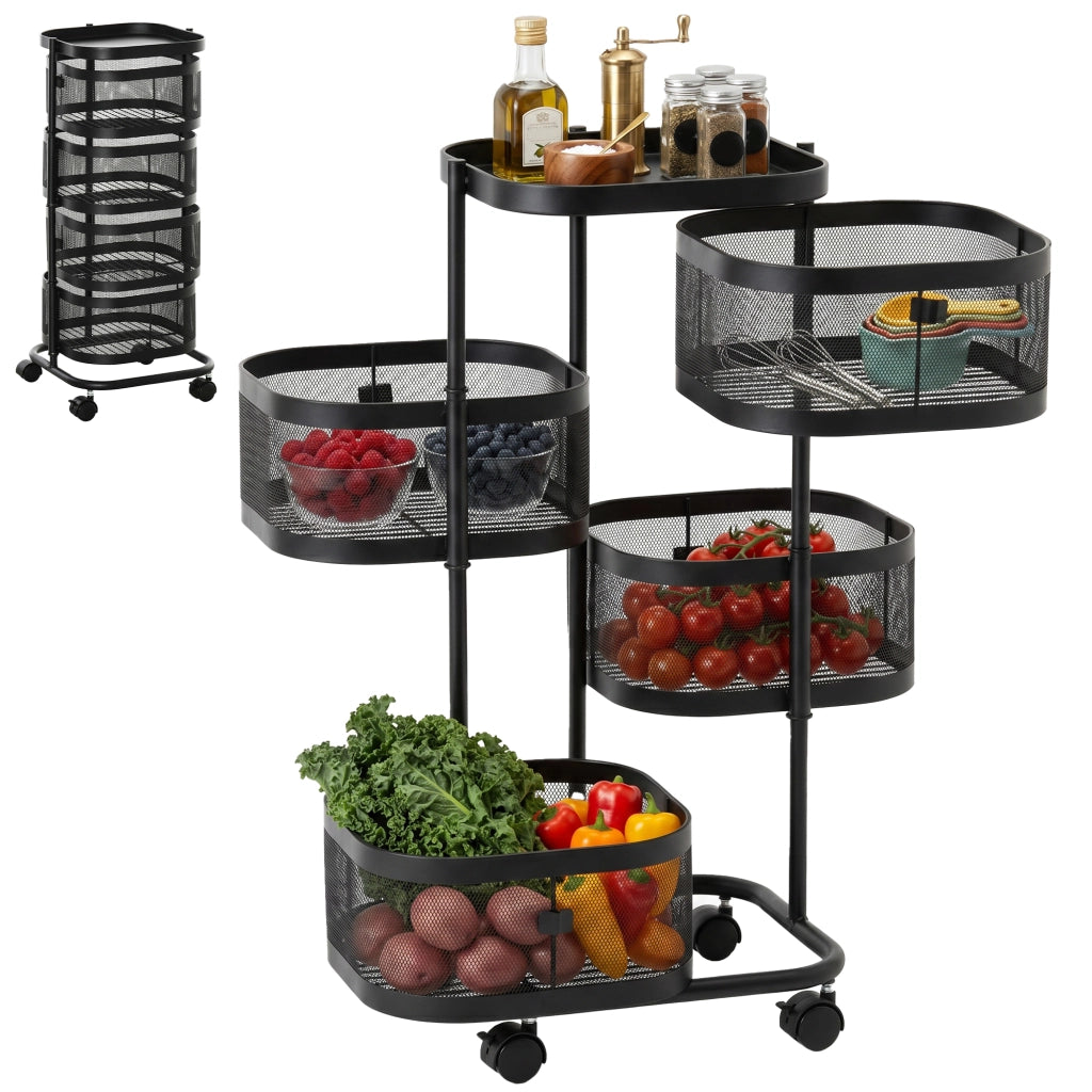 Carrello con cestini ¨C zephmum ¨C 33x33x77 cm nero