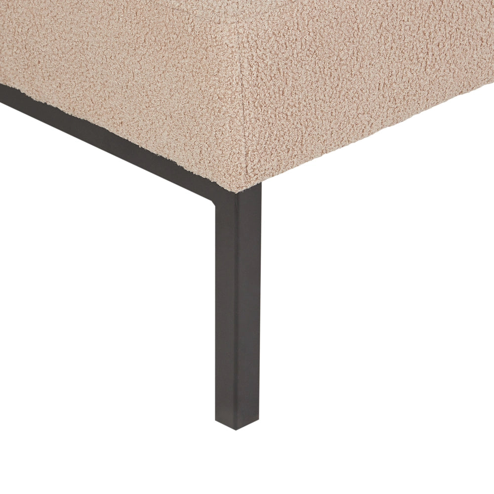 Chaise Longue Beige Boucle Soggiorno Camera da letto Gambe in metallo Stile moderno