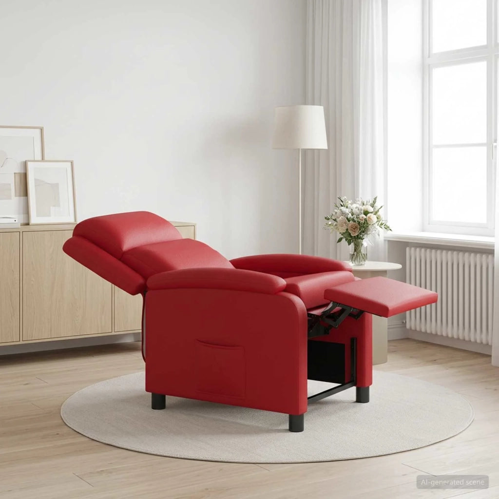 Divano Sedia-Poltrona reclinabile Rosso Similpelle 726392