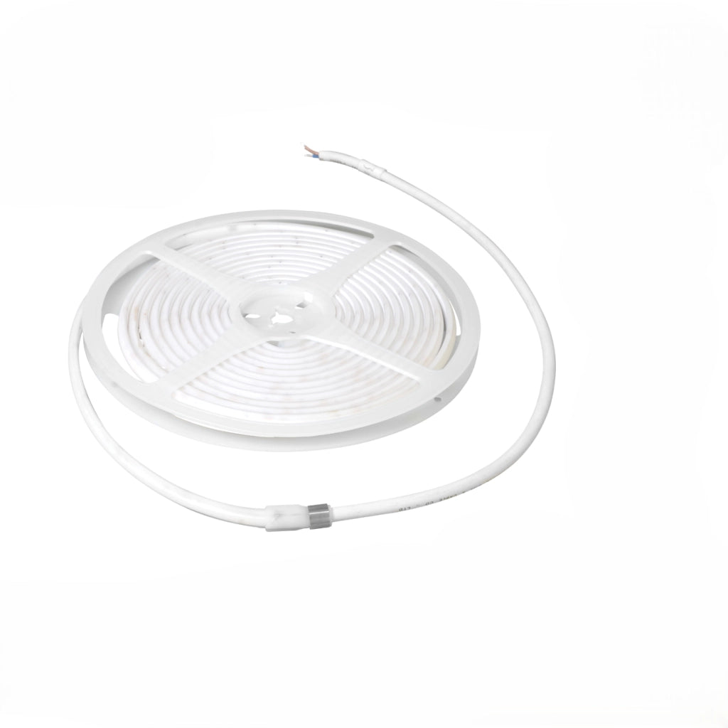 Alcapower Striscia LED professionale HEM IP65 5 metri 15W/m 3000K 230V, 1500lm/m alta efficienza luminosa, luce calda ideale per interni ed esterni