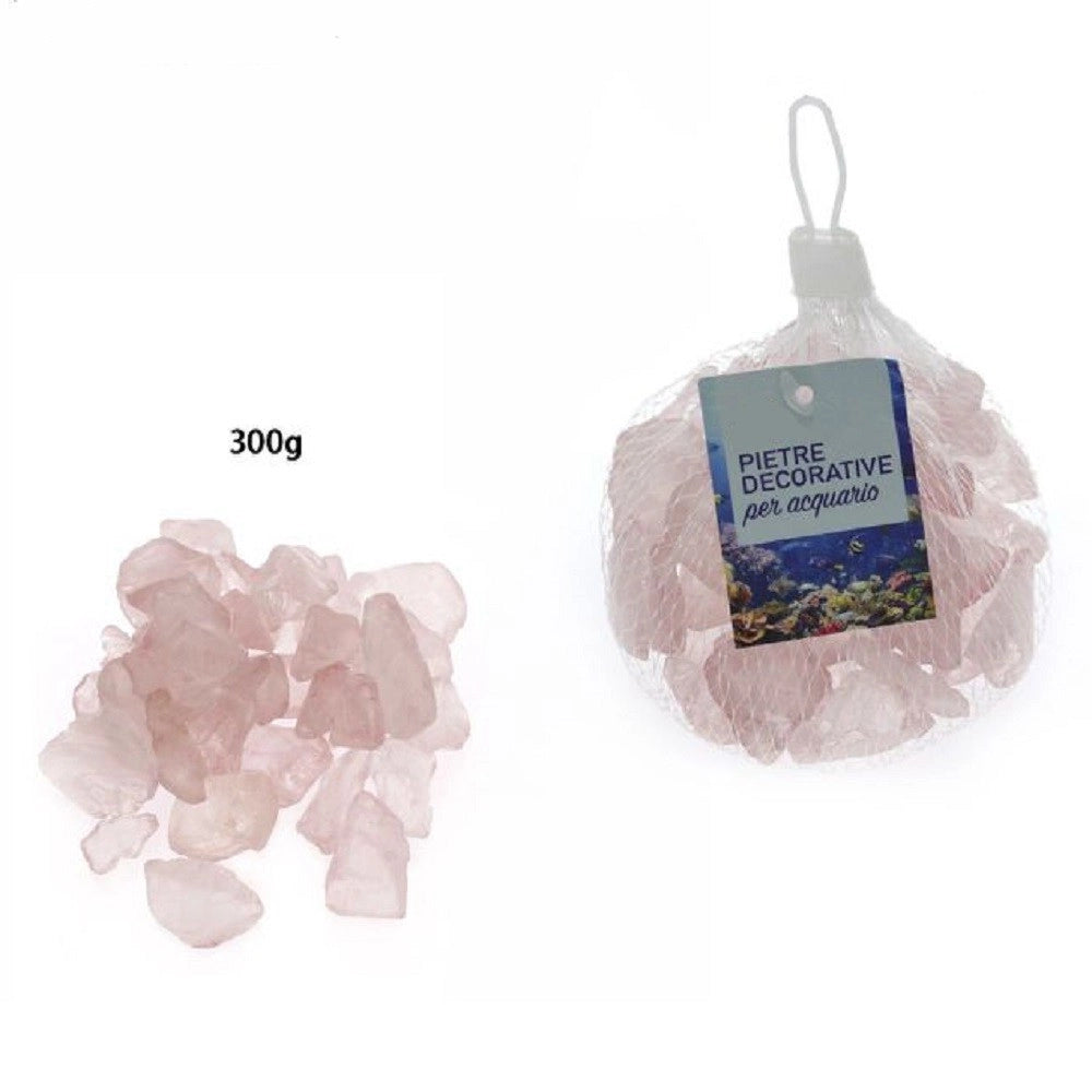 Trade Shop - Pietre Sassi Sassolini Decorativi Rosa Per Acquario Da 300 Gr. Decorazione 70274 -