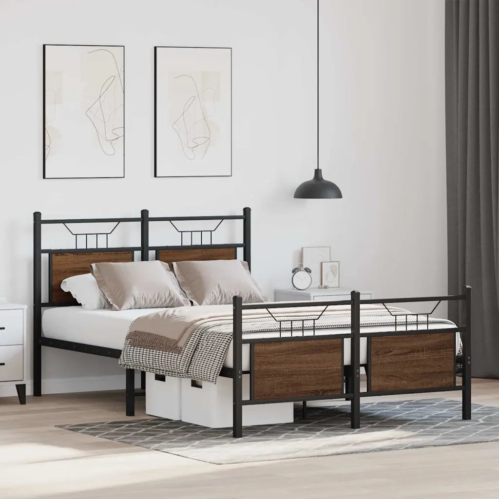 Giroletto senza Materasso-Struttura Letto Rovere Marrone 120x200 cm Truciolato 643215
