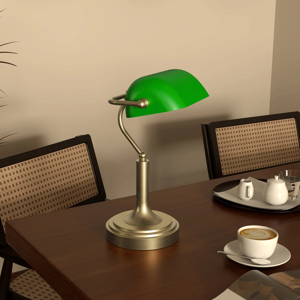 Lampada da Scrivania con Interruttore a Levetta e Paralume Regolabile ¨C zephmum ¨C Verde