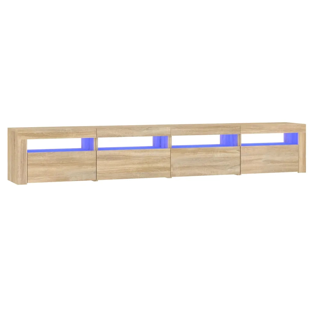 Mobile Porta TV con Luci LED Rovere Sonoma 240x35x40 cm 3152764