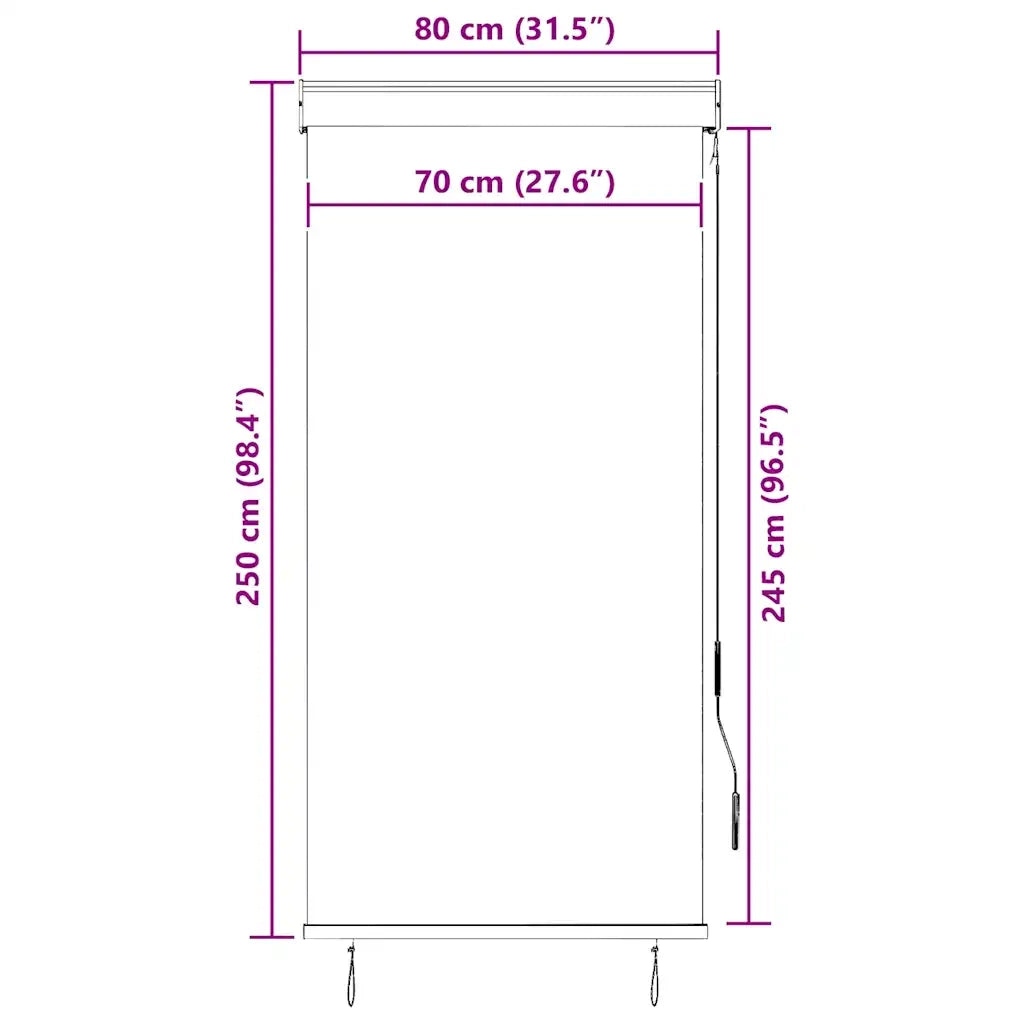 Tenda a rullo | Tenda avvolgibile per Esterni 80x250 cm Crema