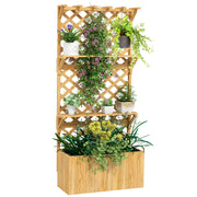 Fioriera con traliccio e tettoia - Xylo - Legno naturale con drenaggio