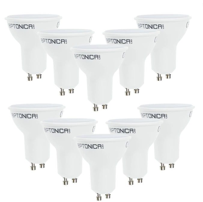 Lampadina dicroica led gu10 9.5 w resa 67watt risparmio energetico 4500k pezzi 10