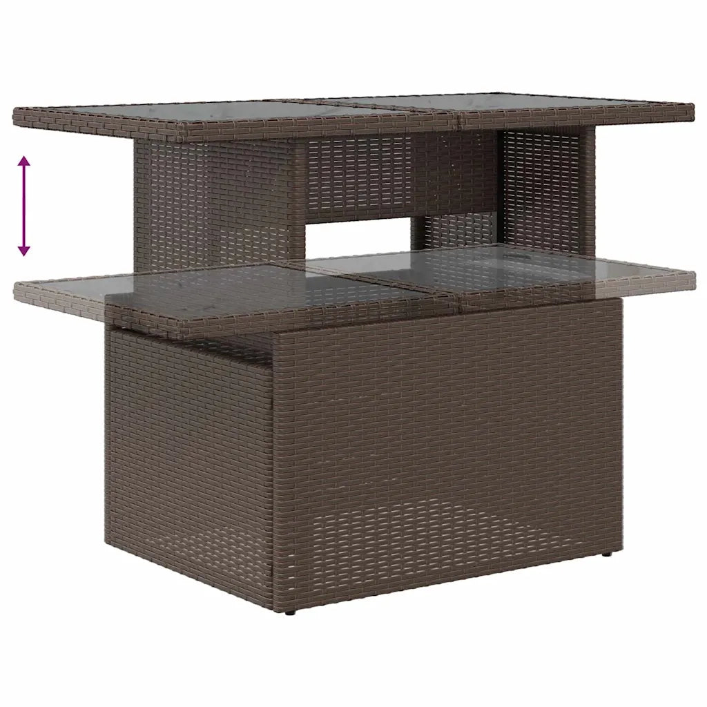 Set di divani con cuscino 7 pcs Marrone e Crema polyrattan 3349104