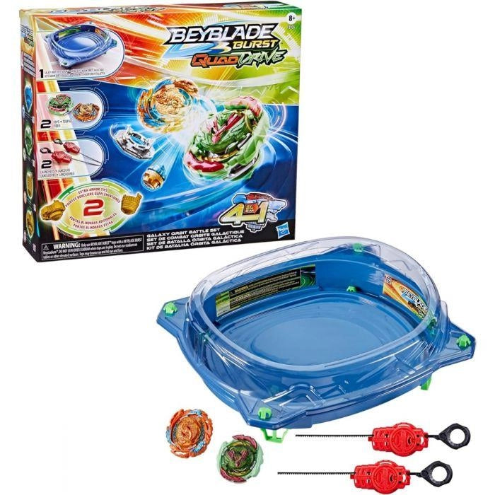 Beyblade Burst QuadDrive,arena con due beyblade, Cyclone Valtryek V7, Vanish Cobra C7,Hasbro,Eta 8+