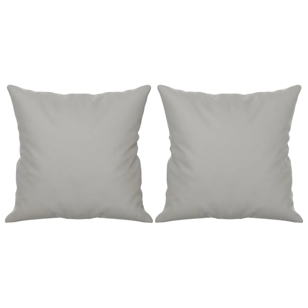 Divano 2 Posti Cuscini-Sofa 2 Posti con CusciniGrigio Chiaro 120 cm Tessuto Microfibra