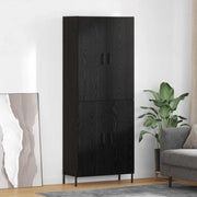 Credenza-Buffet-Armadio da cucina Rovere Nero 69,5 x 34 x 180 cm Legno multistrato 680849