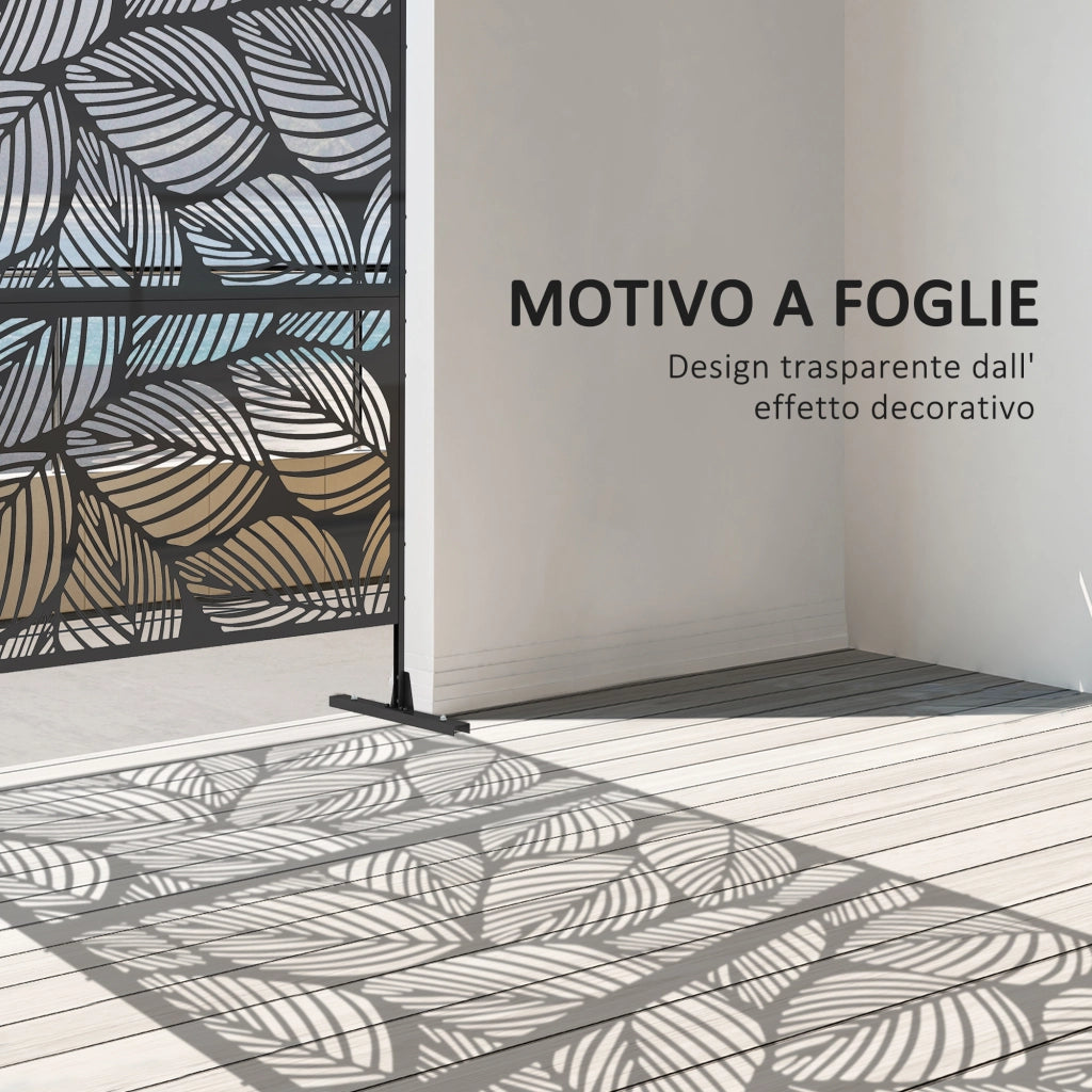 Paravento da Giardino in Acciaio ¨C Minimal ¨C 122x198cm Nero