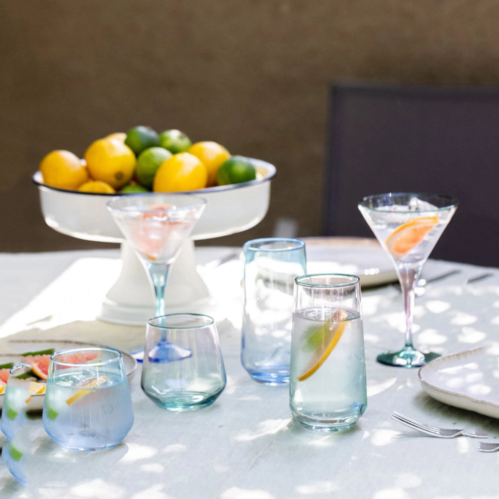 Nerihane, Bicchieri set da 4 470 ml, blu Turchese