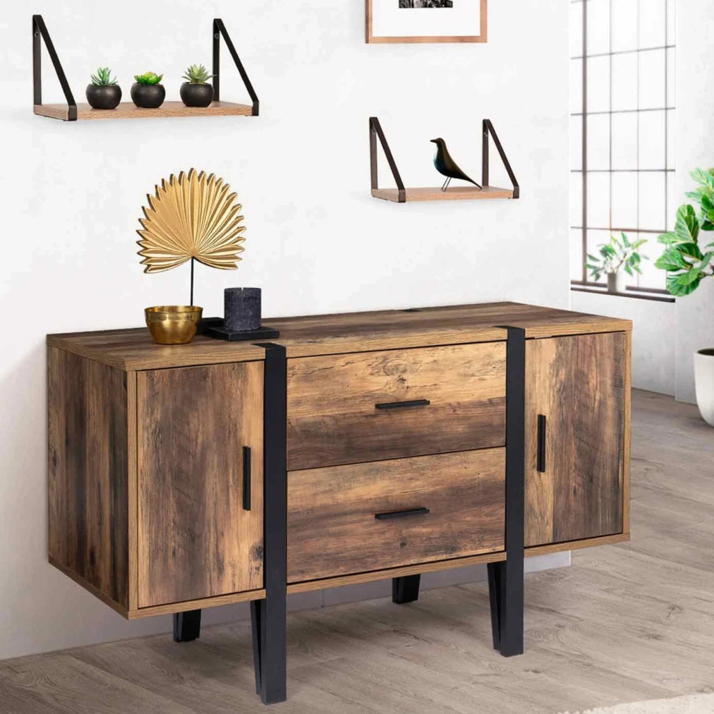 IDMarket - AUSTRIA Credenza bassa da 105 cm con gamba a perno in legno