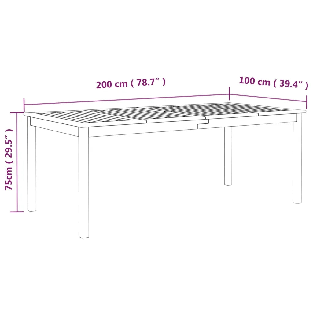 Set da Pranzo da Giardino 9 pz Legno Massello di Acacia Grigio 3098683