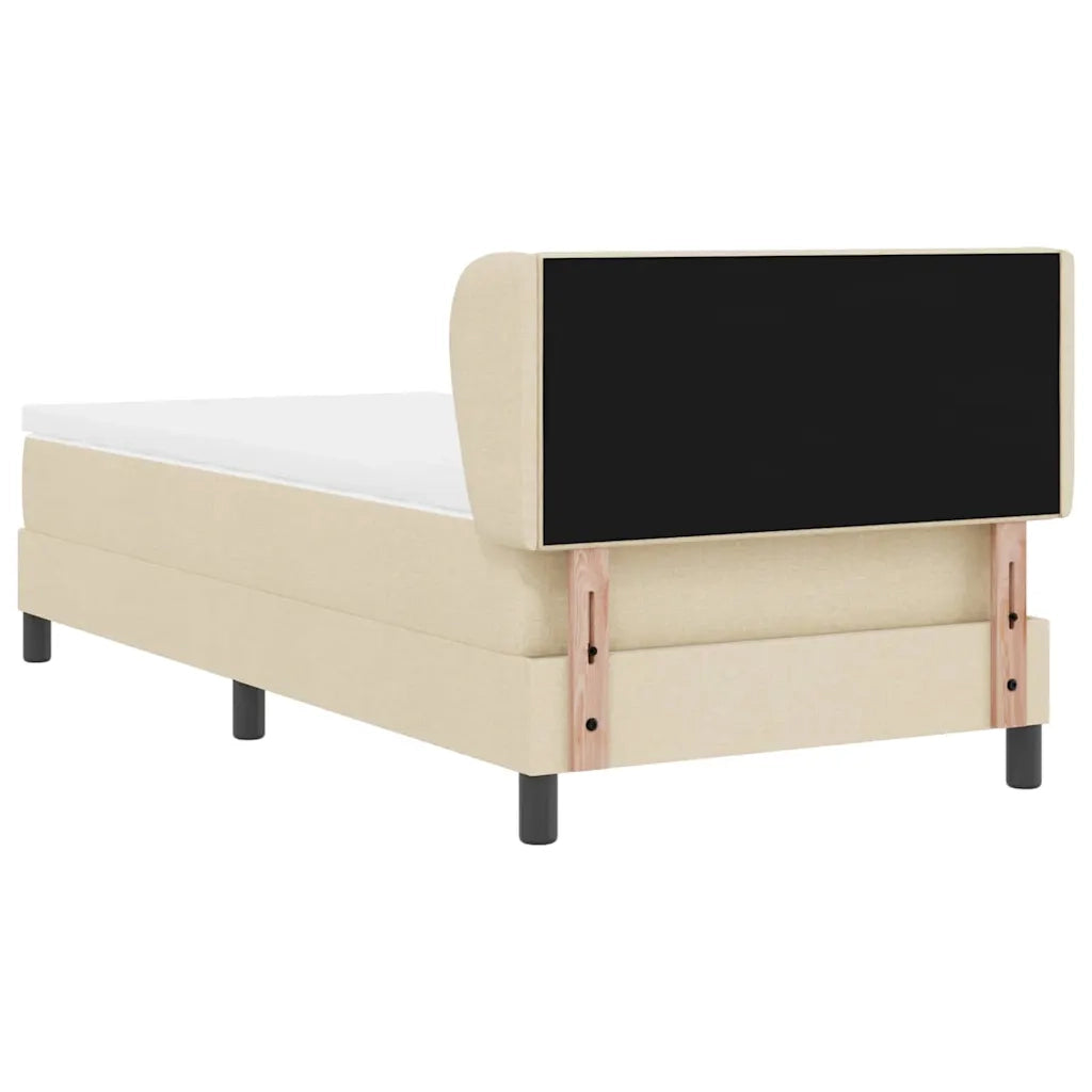 Letto a molle con materasso Crema 100 x 200 cm Tessuto 3340015
