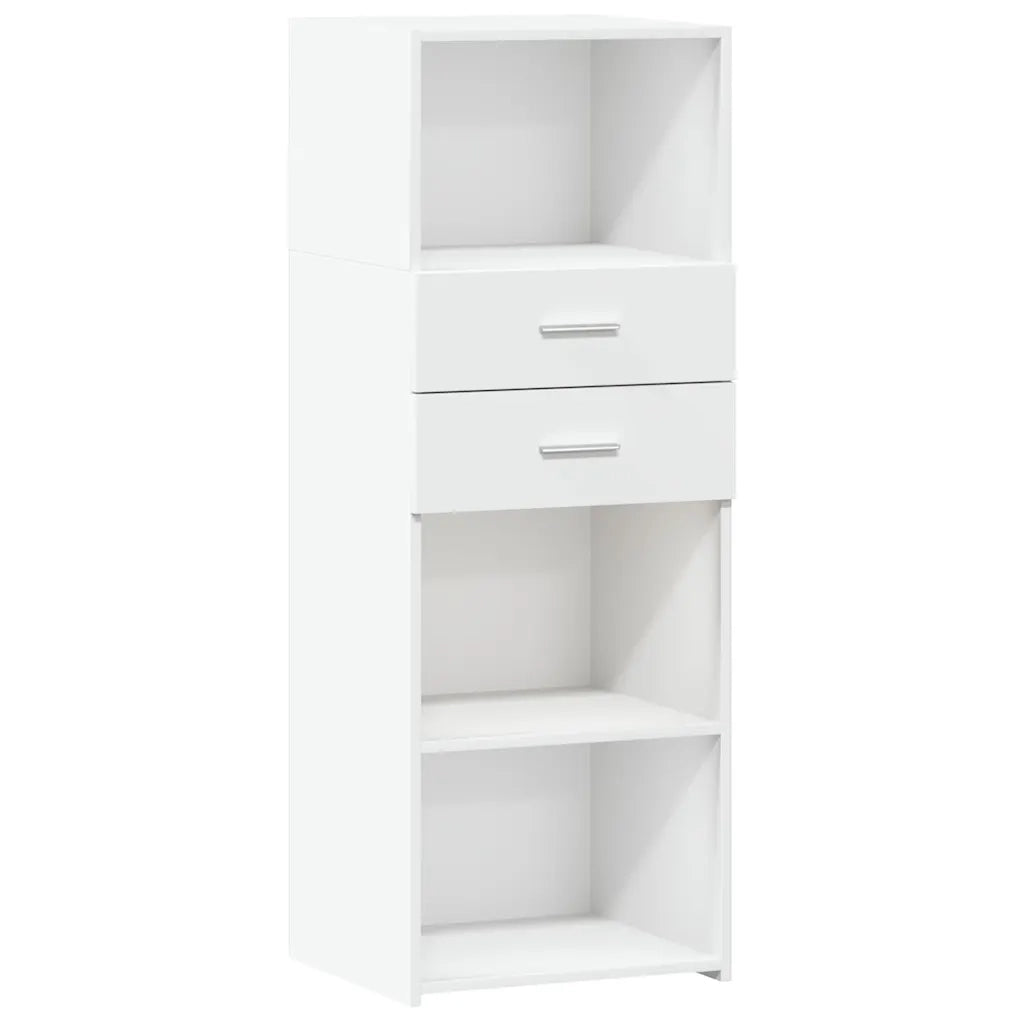 Credenza-Buffet-Armadio da cucina Bianca 45x42,5x124 cm in Legno Multistrato