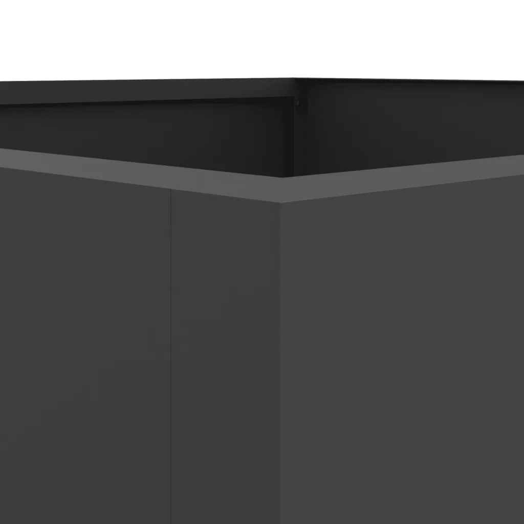 Fioriera-Vaso da Esterno-Contenitore per Piante Nera 52x48x75 cm in Acciaio 833300