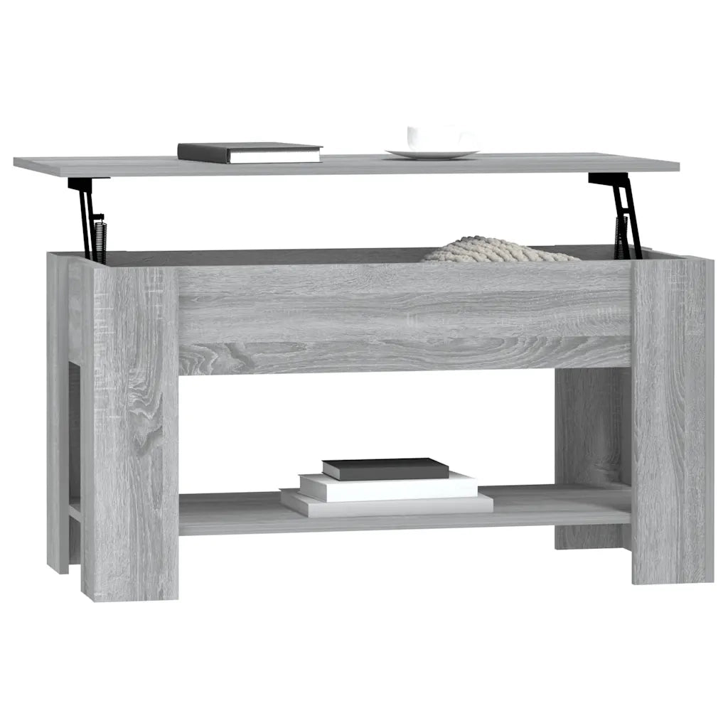 Tavolino da Salotto-Tavolino da soggiorno-Tavolo Grigio Sonoma 101x49x52cm Legno Multistrato