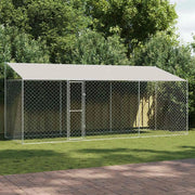 Gabbia per Cani con Tetto Argento 600 x 200 x 256 cm 3368302