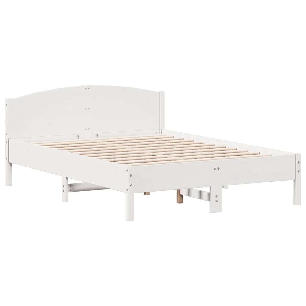 Letto senza Materasso Bianco 140x200 cm Legno Massello di Pino