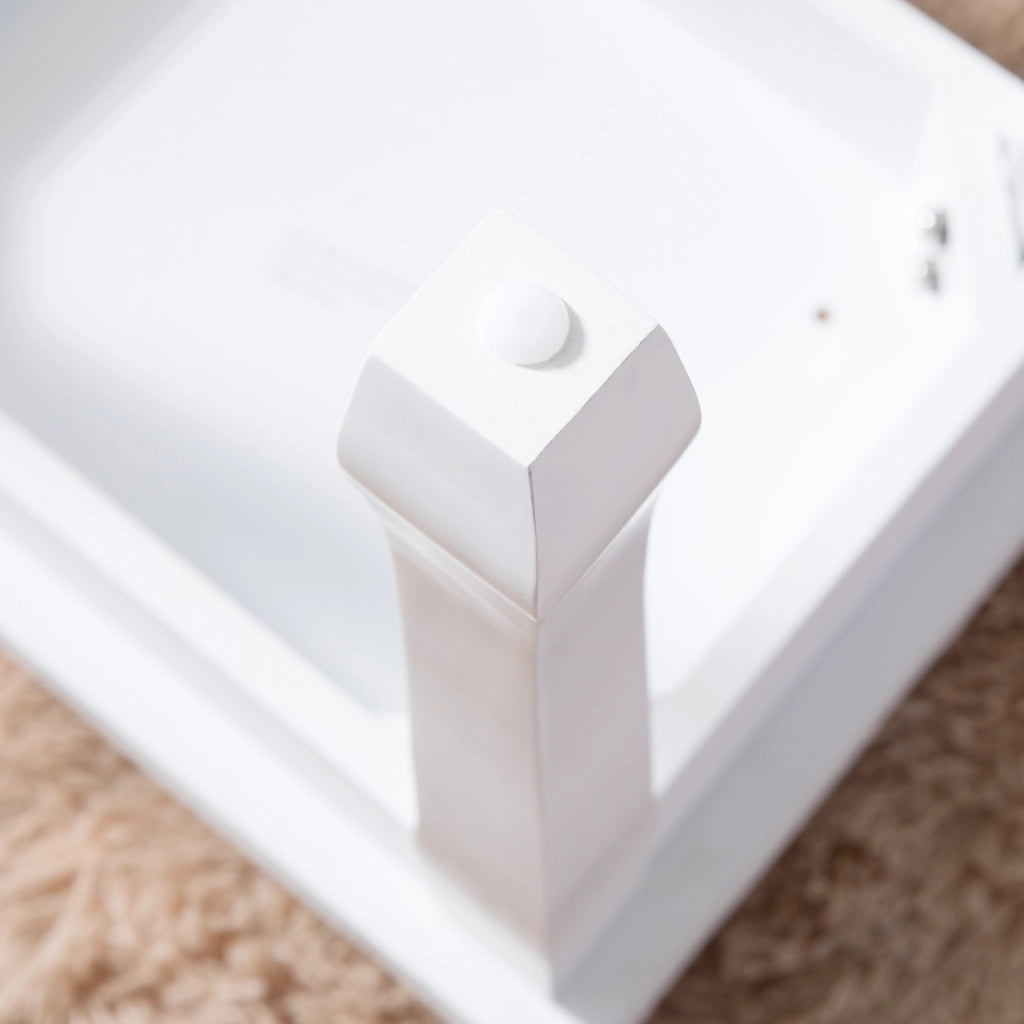 Pouf da camera Sgabello trucco con gambe in legno massiccio e piedini antiscivolo, Bianco