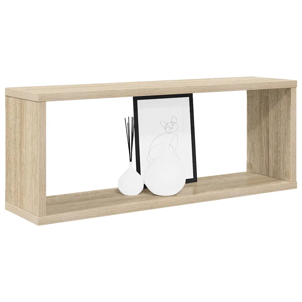 Mensole Parete a Cubo 2pz Rovere Sonoma 60x15x23 cm Multistrato 807142