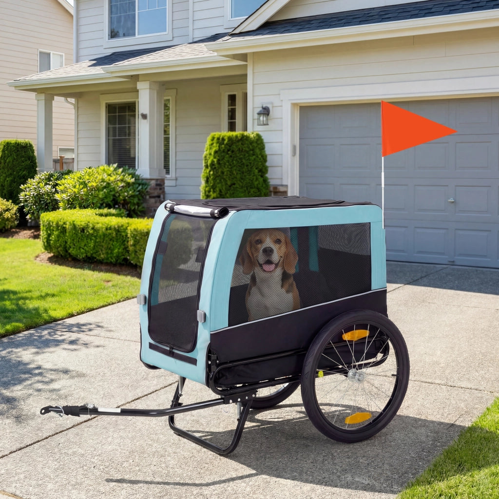 Trasportino per Cane Pieghevole per Bicicletta ¨C Zephmum ¨C Blu Chiaro 143x70x90 cm