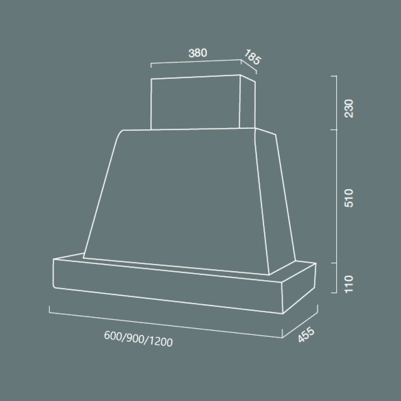 Cappa aspirante BRIO WOOD in acciaio inox silver e cornice in legno cm 60