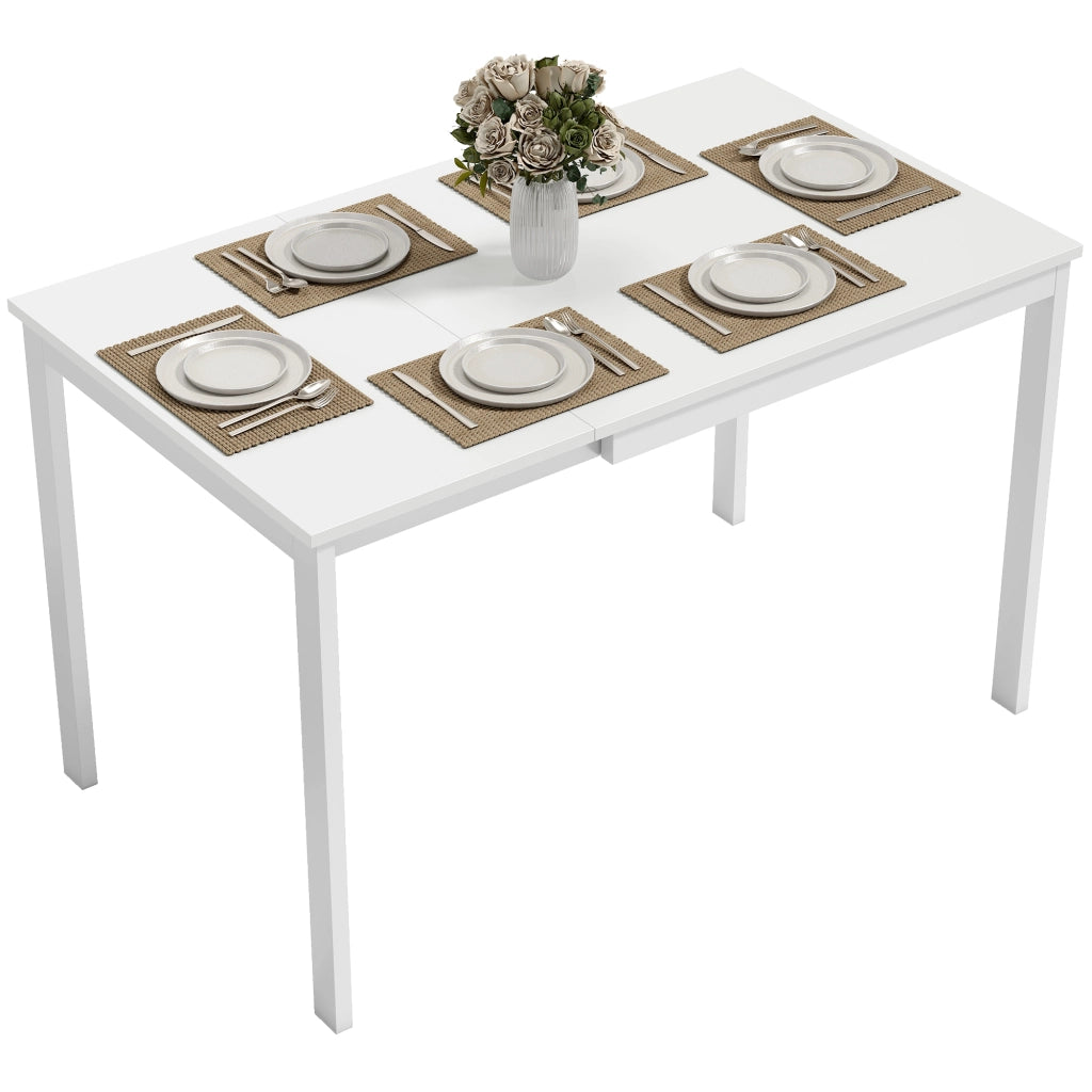 Tavolo da pranzo allungabile 80-120 cm bianco per 4-6 persone ¨C Xylo ¨C Con estensione scorrevole